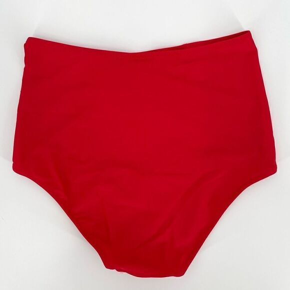 Aerie High Waisted Full Coverage Swimsuit Bottoms Women Small Red NWT - Picture 2 of 4
